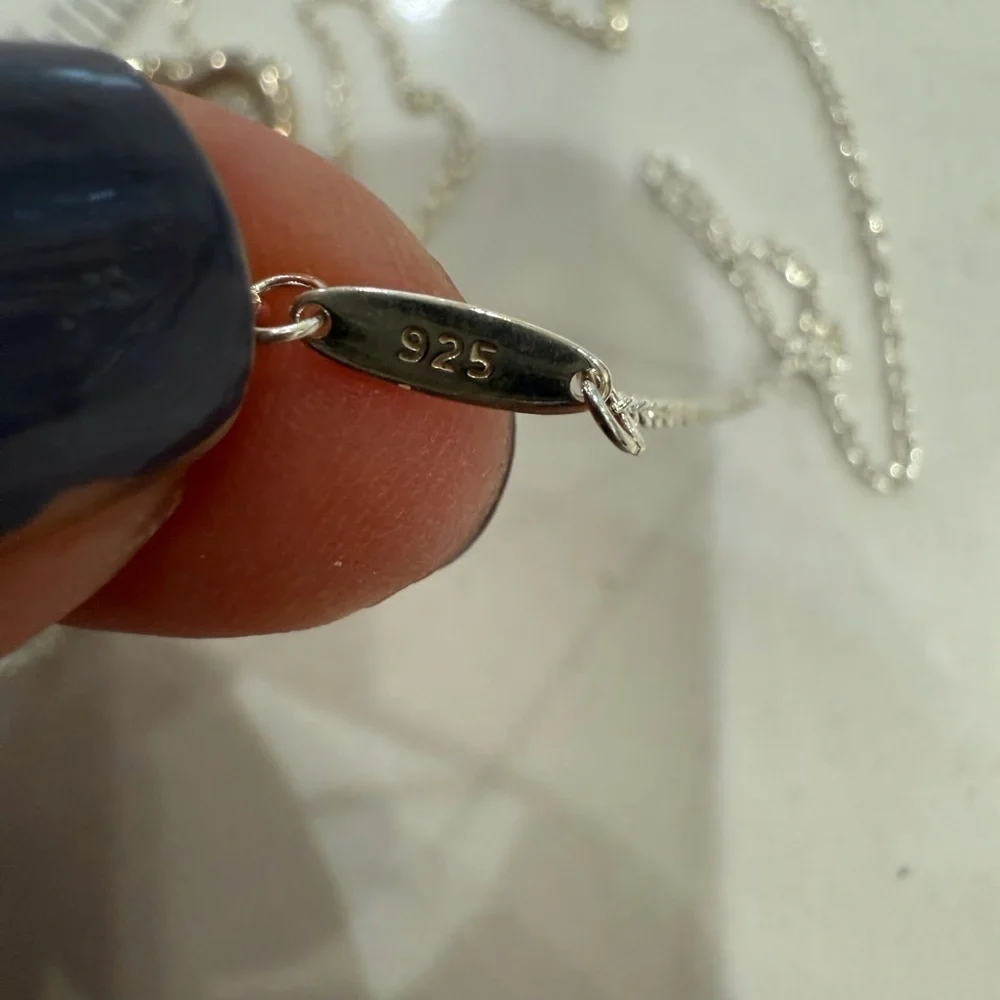 Tiffany Necklace Open Heart Elsa Peretti Sterling Silver .925 15mm heart 16in